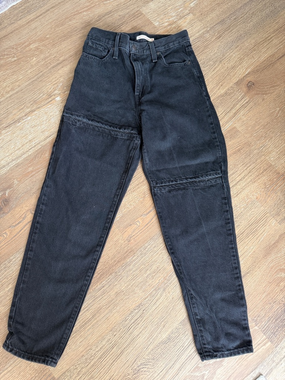 Levi's Black Boyfriend Jeans with Knee Seam Detail